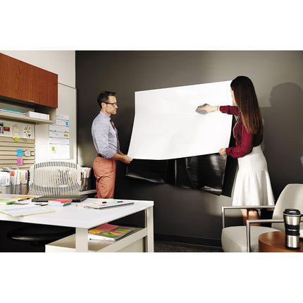 Post-it Dry Erase Whiteboard Film Surface for Walls, Doors, Tables, Chalkboards, Whiteboards, and More, Removable, Stain-Proof, Easy Installation, 4 ft x 3 ft Roll (DEF4X3)