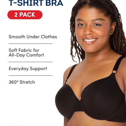 Sujetador camiseta Fruit of the Loom para mujer, Tono negro/Tono negro, 40C