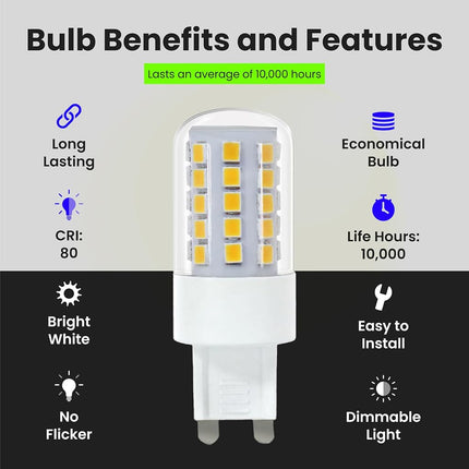 FEIT BPG940/830/LED 500 Lumens Warm White G9 LED Bulb