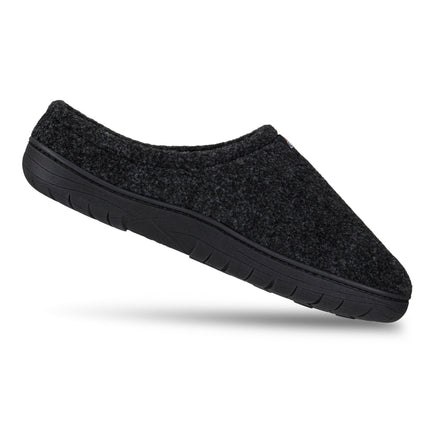 Dickies Chaussons Sabots en Feutre pour Homme avec Mousse à Mémoire de Forme - Semelle Intérieure/Extérieure, Lavables en Machine, Feutre Noir, L