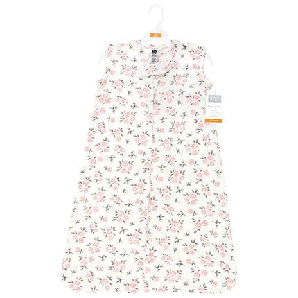 Hudson Baby Saco de Dormir Unisex de Algodón sin Mangas, Manta, Estampado Floral Rosa Neutro, 6-12 Meses
