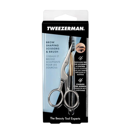Tweezerman Stainless Brow Shaping Scissors and Brush