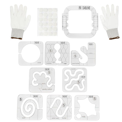 DABLINE 13 PCs Quilting Template Set includes 8 Qu