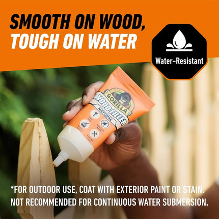 Gorilla All Purpose Wood Filler, 6oz Tube, Natural (Pack of 1)