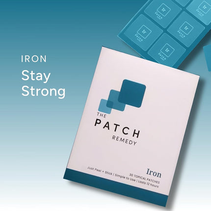 The Patch Remedy Iron Patch | Iron Bisglycinate, Vitamin C, Methylfolate, B12, Beta-Carotene, Astaxanthin | 30 Patches