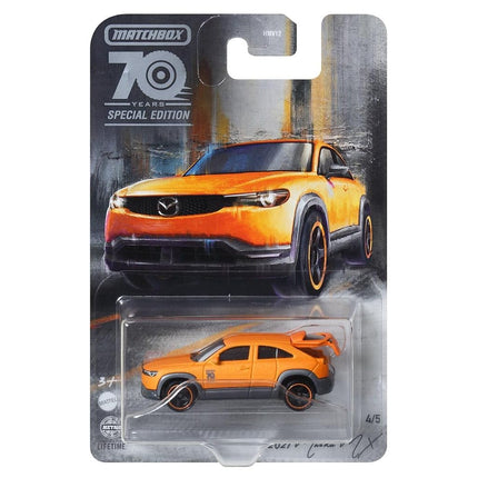 Matchbox 2023 70th Anniversary Special Edition Moving Parts Complete Set of 5 Diecast Vehicles from HMV12-956A Release, Orange