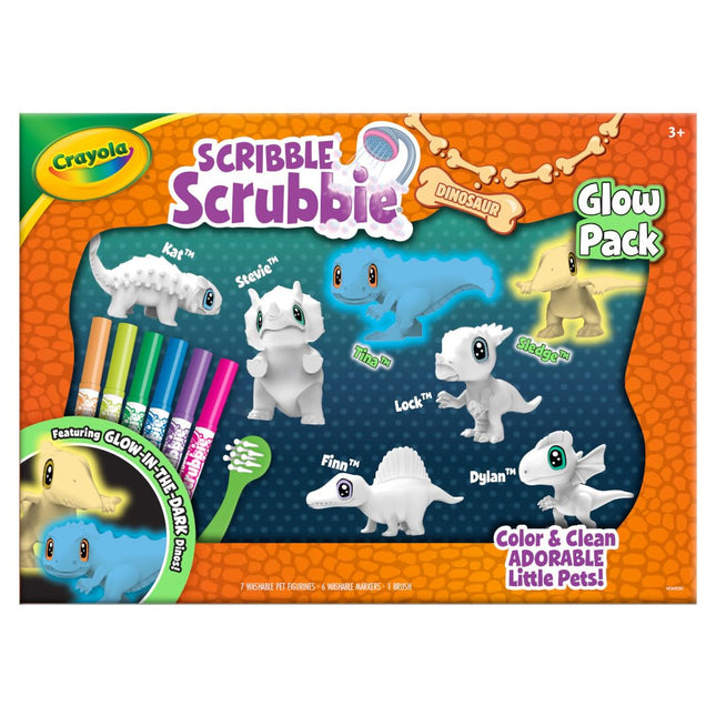 Crayola Scribble Scrubbie Pets Dinosaur Glow Combo Pack, Dinosaur Toys for Kids, Ages 3, 4, 5,