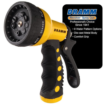 Dramm 9 Pattern Revolver Spray Gun Nozzle-Yellow