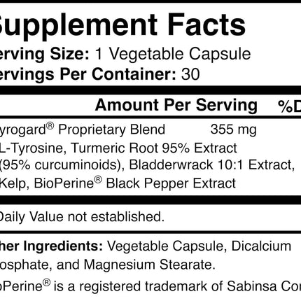 Thyrogard - Natural Thyroid Support Supplement - Non-GMO, Vegan, Gluten-Free