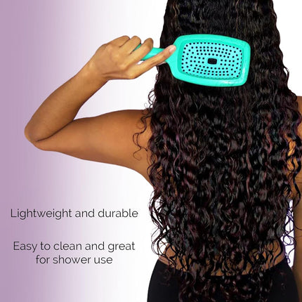 CURLY HAIR SOLUTIONS Cepillo Flexy - Elimina Nudos Mientras Exfolias Tu Cuero Cabelludo y Estimula la Circulación Sanguínea para Rizos Hermosos y Brillantes