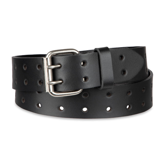 Dickies Men's Casual Double Pointed Belt, Black/White, S