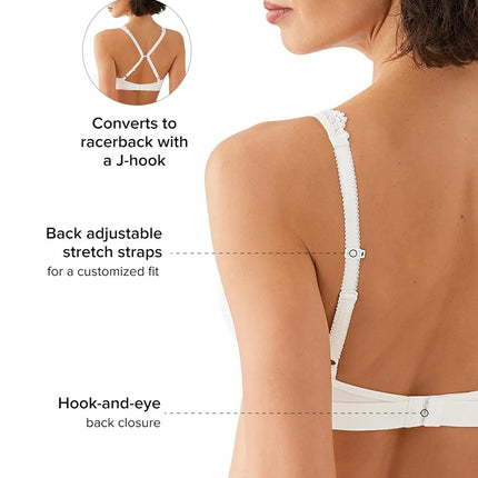 Wacoal Women's Embrace Lace Soft Cup Bra, White, 30A