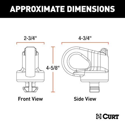 CURT 60691 OEM Puck System Gooseneck Safety Chain Anchors, 30K, Fits Select Silverado, Sierra 2500, 3500 HD, F-250, F-350, Nissan Titan XD