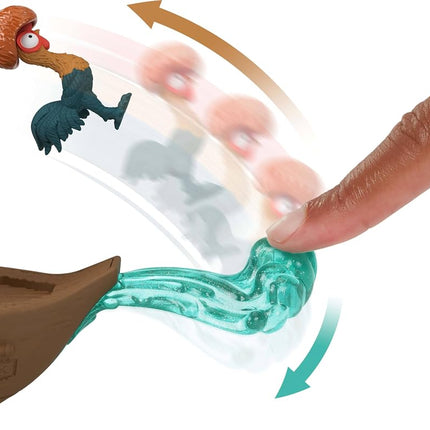 Mattel Disney Toys, Moana Small Doll & Floating Boat Playset with Heihei Rooster Figure, Wave Launcher & 2 Accessories, Inspired by Movie
