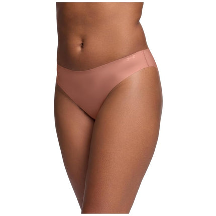 Under Armour Women's 3-Pack Pure Stretch No Show Bikini Underwear, All-Day Comfort & Ultra-Soft Fit, Canyon Pink, M
