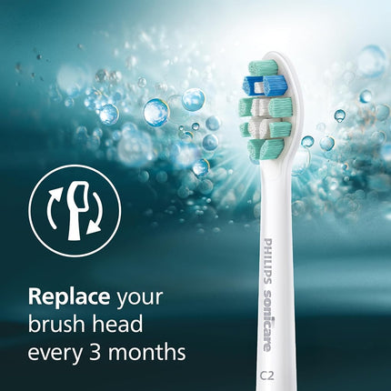 Genuine Philips Sonicare Optimal Plaque Control Replacement Toothbrush Heads, HX9023/65, BrushSync Technology, White 3-pk