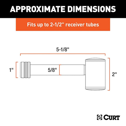 CURT 23504 Right-Angle Trailer Hitch Lock, 5/8-Inch Pin Diameter, Fits 2 or 2-1/2-Inch Receiver