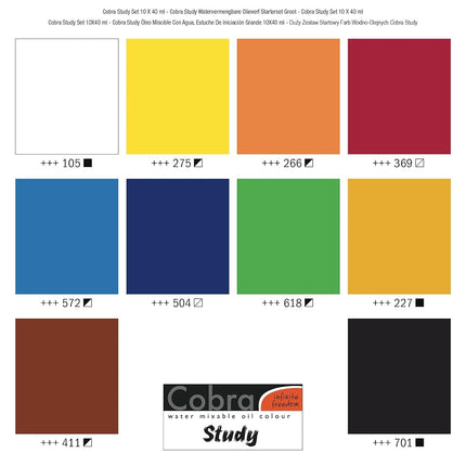 Cobra Study oil colour set | 10 x 40 ml