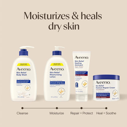 Aveeno Skin Relief Fragrance-Free Body Wash with Triple Oat Formula Soothes Itchy, Dry Skin, Formulated for Sensitive Skin, Fragrance-, Paraben-, Dye- & Soap-Free, 33 fl. Oz