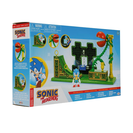 Sonic The Hedgehog Stardust Speedway Zone Playset with 2.5” / 6cm Sonic Action Figure. Features Universal Customisable Play Pieces, Iconic To The Video Game For Boys Aged 3+