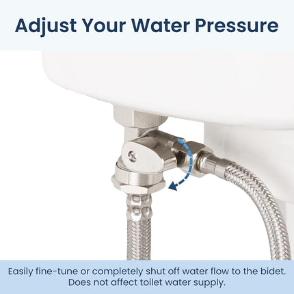 Válvula de cierre de agua fría en T para bidés LUXE Bidet de 7/8" x 7/8" x 3/8", solo compatible con accesorios de bidé de la serie NEO Plus (acabado en níquel)