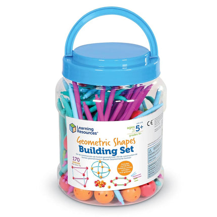Learning Resources Geometric Shapes Building Set - 170 Pieces, Ages 5+ Math Learning Games for Kids, Early Math Skills, Back to School Activities, Classroom Games for Teachers, Multicolour