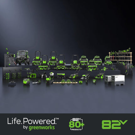 Greenworks 82 V 16" (1,5 kW) Desbrozadora inalámbrica sin escobillas, batería de 2,5 Ah y cargador de doble puerto (incompatible con productos de 80 V)