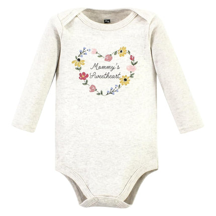 Hudson Baby Unisex Baby Cotton Long-Sleeve Bodysuits, Soft Painted Floral, Preemie, Soft Painted Floral, Preemie