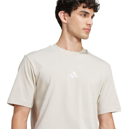 adidas Men's Essentials Small Logo Single Jersey T-Shirt, Wonder Alumina/White, XXL