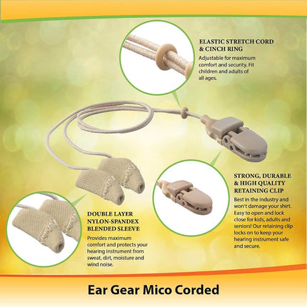 Ear Gear Micro Hearing Aid Comfort, Protection and Security Clip – Fits Hearing Instruments up to 1” – Secure Your Hearing Aid or Amplifier – Protect from Sweat, Dirt, Moisture, Loss and Wind Noise