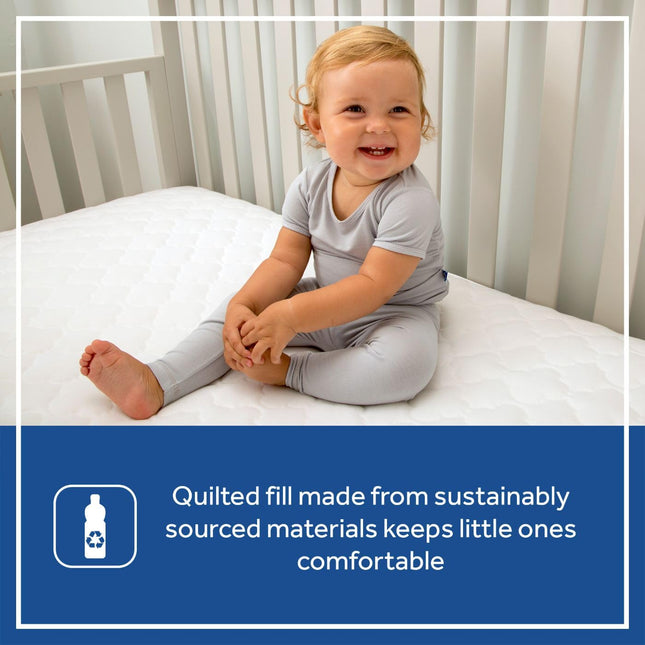 Lot de 2 protège-matelas imperméables Sealy pour lit de bébé/enfant - 100 % imperméable, jupe élastique profonde, lavable en machine et passe au sèche-linge 52"x28" - 2 protège-matelas (blanc)