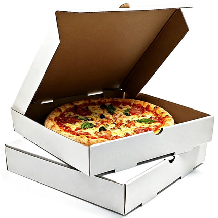 WOKAV 15 Pcs Cardboard Pizza Box White Kraft Corru
