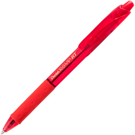 Stylo-bille rétractable RSVP RT COLORS, trait moyen, corps rouge, encre rouge, boîte de 12 (BK93CRB-B)