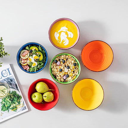 vancasso Bonita 27 Oz Cereal Bowls Set of 6, Ceramic Bowls for Soup, Salad, Serving, Pasta, Ramen, Noodle, Dishwasher & Microwave Safe