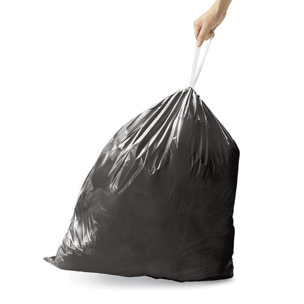 simplehuman CW0555 code Q Odorsorb Custom Fit Odour Absorbing Bin Liner Bulk Pack, Black Plastic (3 Pack of 20, Total 60 Liners)
