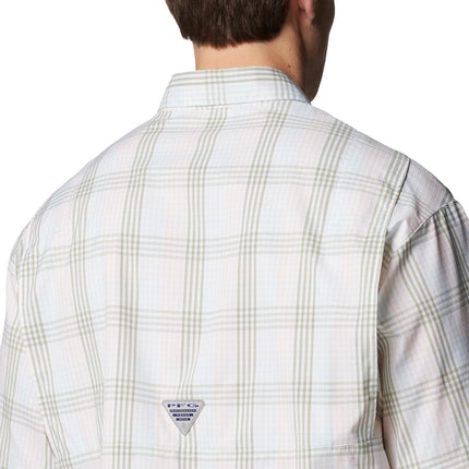 Columbia Men's Super Tamiami Short Sleeve Shirt, Smokey Sage All Over Gingham, X-Large