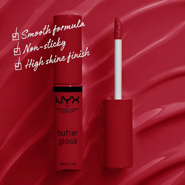 NYX PROFESSIONAL MAKEUP Butter Lip Gloss, 3 Colors, Angel Food Cake, Creme Brulee, Madeleine, 0.27 Fl Oz, Pack of 3