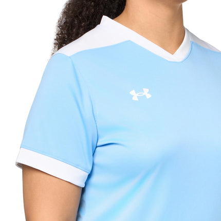 Under Armour Women's Maquina 3.0 Jersey, (475) Carolina Blue / / White, L