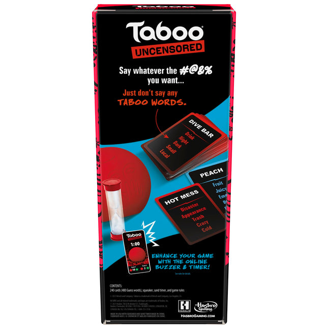 Juego de mesa Taboo sin censura de Hasbro para adultos | Edades 17+ | 4+ jugadores | 20 minutos promedio | Hilarantes juegos de fiesta NSFW para adultos