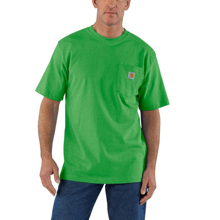 Carhartt Men's Loose Fit Heavyweight Short-sleeve Pocket T-shirt, Olive Green Heather, XS
