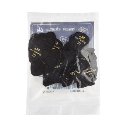 Dunlop 483R03TH Genuine Celluloid, Black, Thin, 72/Bag