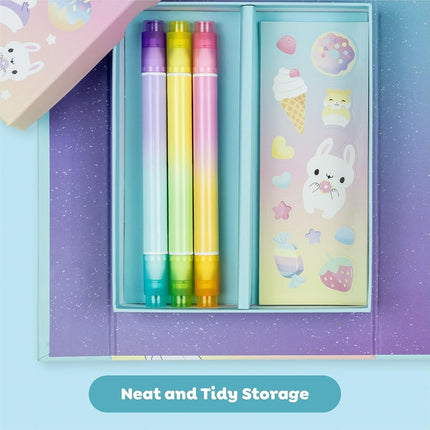 Tiger Tribe Kawaii Cafe Pastel Colouring Set & Drawing Set