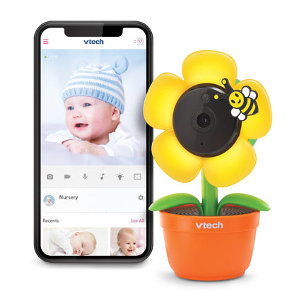 VTech RM9751 Yellow Daisy Smart Wi-Fi Baby Camera,