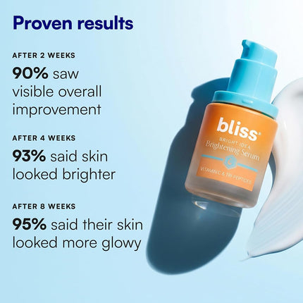 Bliss Vitamin C + Tri-Peptide Bright Idea Serum – 15% Brightening + Barrier Boost Complex for Radiant, Firm Skin – Anti-Aging Face Serum Boosts Collagen & Elasticity - 1 fl oz