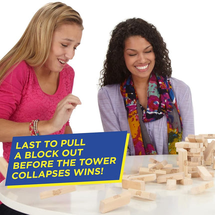 Jenga Game - Classic Strategy Games with Wooden Blocks - 1 or More Players - Toys for Kids and Board Games - Ages 6+