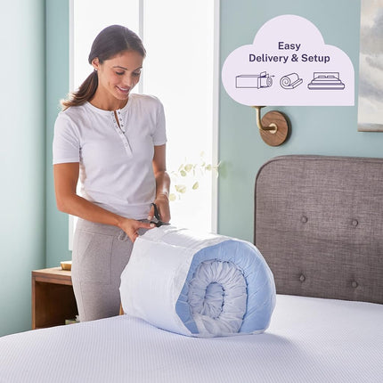 Colchón Superior de Espuma Viscoelástica de Doble Capa Sleep Innovations de 10 cm, Tamaño California King, Soporte Ultra Suave, Espuma Viscoelástica de Gel Refrigerante de 7.5 cm más Cubierta de Colchón Suave y Esponjosa de 2.5 cm