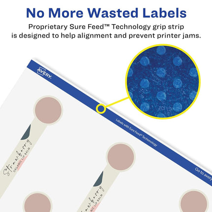 Avery Glossy White Lollipop Labels with Sure Feed, 1" x 4", 800 Glossy White Labels, Print-to-The-Edge, Permanent Label Adhesive, Laser/Inkjet Printable Labels