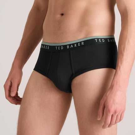 Ted Baker Men's Standard 4 Pack Cotton Stretch Briefs, Black Beauty