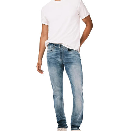 Buffalo David Bitton Men's Slim Ash Jeans, Authentic and Sanded Indigo, 27W x 30L