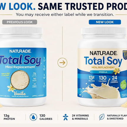 Naturade Total Soy Vanilla Meal Replacement Supplement, Vanilla, 19.1 Ounce